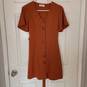 Playdress brick red shirt dress